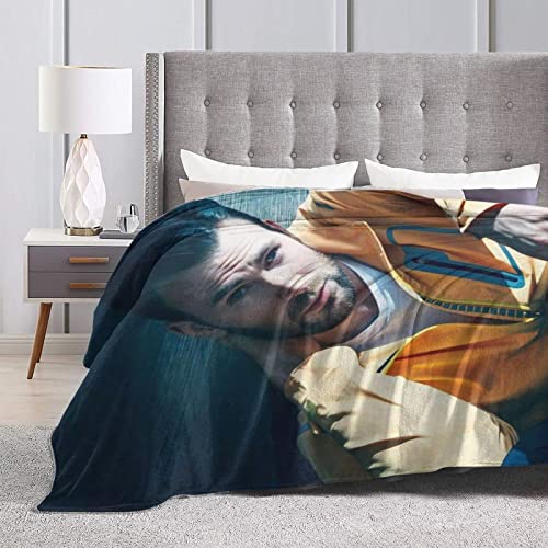 Chris Actor Evans - Manta de franela de forro polar suave para sofá, sala de estar, 80 x 60 pulgadas