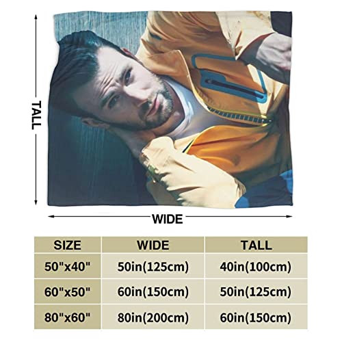 Chris Actor Evans - Manta de franela de forro polar suave para sofá, sala de estar, 80 x 60 pulgadas