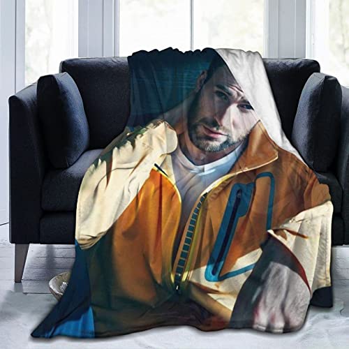 Chris Actor Evans - Manta de franela de forro polar suave para sofá, sala de estar, 80 x 60 pulgadas