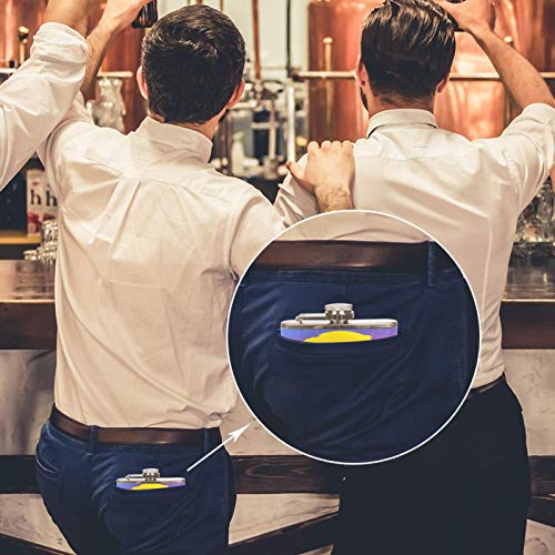 Chuangxin - Frasco de neón para licor de acero inoxidable a prueba de fugas con embudo gran regalo idea frasco