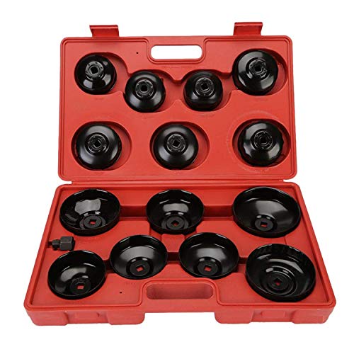 CICMOD 14 Piezas de Conjunto Coches Llave Inglesa para Filtro de Aceite Aleación de Aluminio Forma de Taza