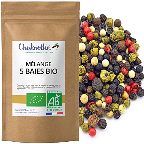 Cinco Pimienta BIO 100g - 5 bayas mezcla - granos enteros orgánico - bolsa biodegradable -