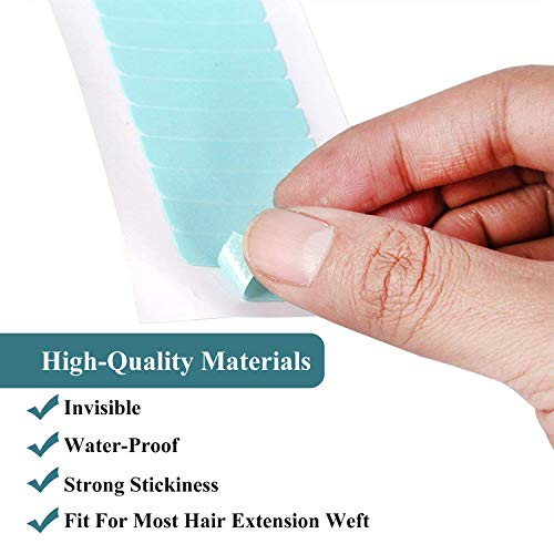 Cinta de Extensión de Pelo, 96pcs Cinta Adhesiva de Extensión de Pelo de Trama de Doble Cara Tape para Reemplazo, Herramienta de Belleza para Cinta en Extensión de Cabello y Trama de Pelo (4 x 0,8 cm)