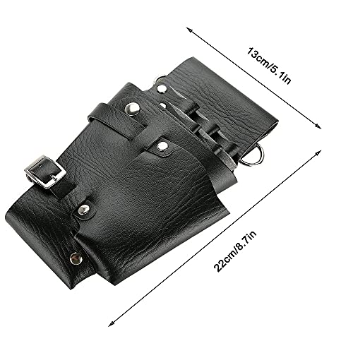 Cinturón Peluquería, Herramienta Cinturón Peluquería, Cinturón Herramientas Peluquería, para Tijeras Depositarias, Maquinillas de Afeitar, Horquillas para el Cabello, Pinceles de Maquillaje (Negro)
