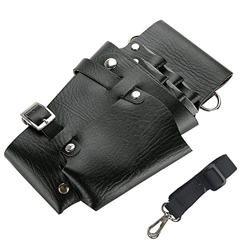 Cinturón Peluquería, Herramienta Cinturón Peluquería, Cinturón Herramientas Peluquería, para Tijeras Depositarias, Maquinillas de Afeitar, Horquillas para el Cabello, Pinceles de Maquillaje (Negro)