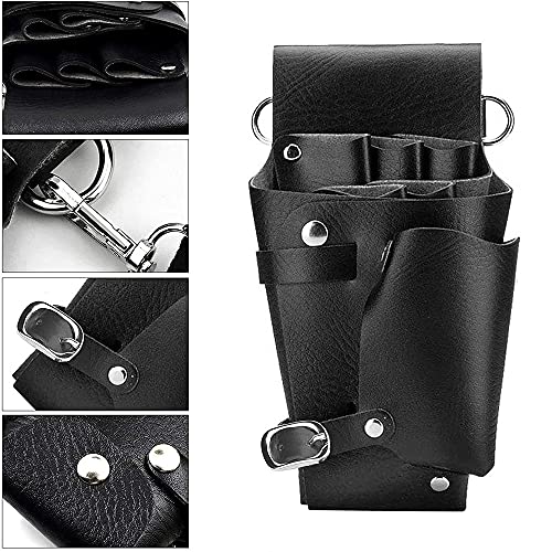 Cinturón Peluquería, Herramienta Cinturón Peluquería, Cinturón Herramientas Peluquería, para Tijeras Depositarias, Maquinillas de Afeitar, Horquillas para el Cabello, Pinceles de Maquillaje (Negro)