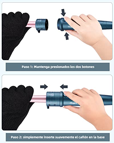 CkeyiN Rizador de Pelo,9-18mm de cerámica para el pelo,Tenazas Para Rizar el Pelo,Mini Rizador de Pelo for Travel,Temperatura 150-230 ℃ Ajustablepara,Guante Resistente al Calor Incluido