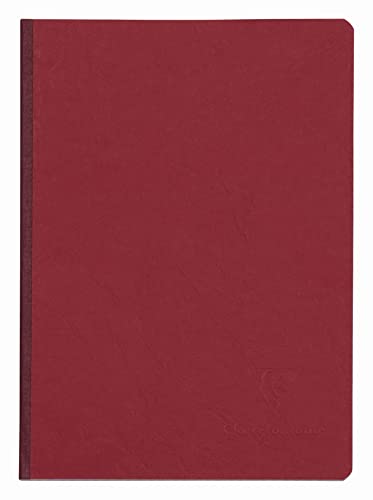 Clairefontaine 795402C Collection Age Bag Un Carnet Cousu Dos Toilé Rouge - A5 14,8x21 cm - 192 Pages Unies Blanches - Papier 90 g - Couverture Carte Lustrée Grain Cuir