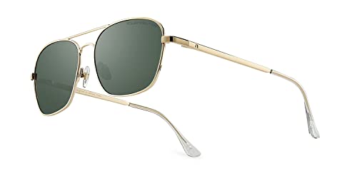 CLANDESTINE B-Pilot 18 Gold Dark Green - Gafas de sol Nylon HD Hombre & Mujer