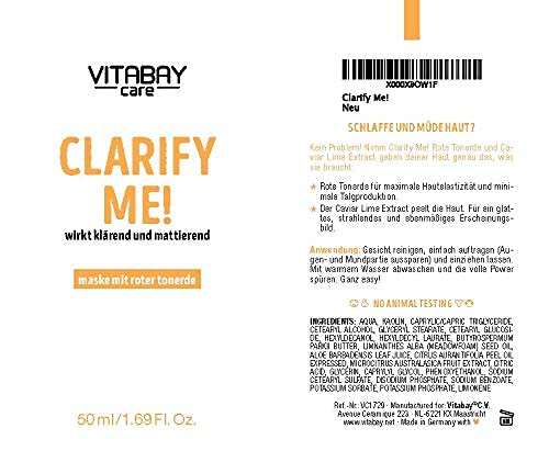 Clarify Me! máscara facial para una piel suave y radiante - Arcilla roja y lima de caviar - 50 ml