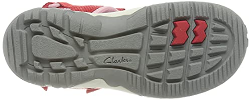 Clarks Expo Sea K, Sandalia Niñas, Red Synthetic, 30 EU