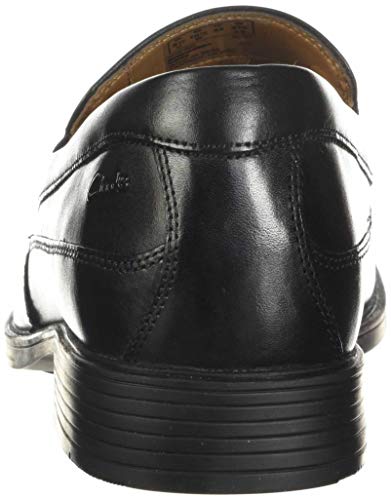 Clarks Tilden Gratis Hombres Amplia Mocasines De Cuero 8 UK/ 42 EU Negro