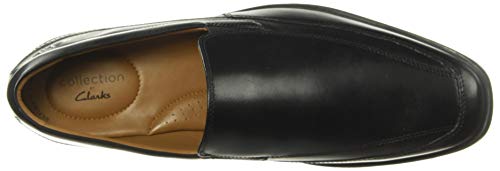 Clarks Tilden Gratis Hombres Amplia Mocasines De Cuero 8 UK/ 42 EU Negro