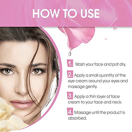 ClaRose Hyaluronic acid Anti-Ageing Face Kit with 100% Natural Rose oil - Face Cream 50ml and Eye Cream 30ml