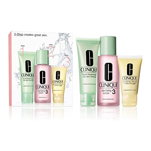 Clinique 3 Step Gel, Tónico, Crema Hidratante - 180 ml