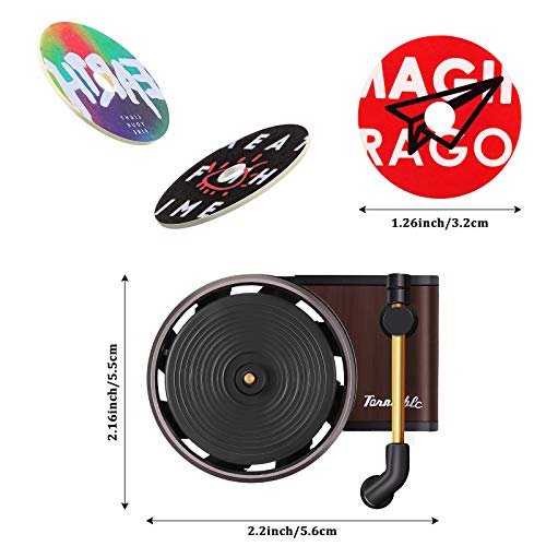 Clip de Perfume de Tocadiscos Retro de Coche Clip Difusor de Fragancia de Coche y 6 Tabletas de Aromaterapia de Automóvil Almohadillas de Repuesto de Aromaterapia para Decoración de Coche