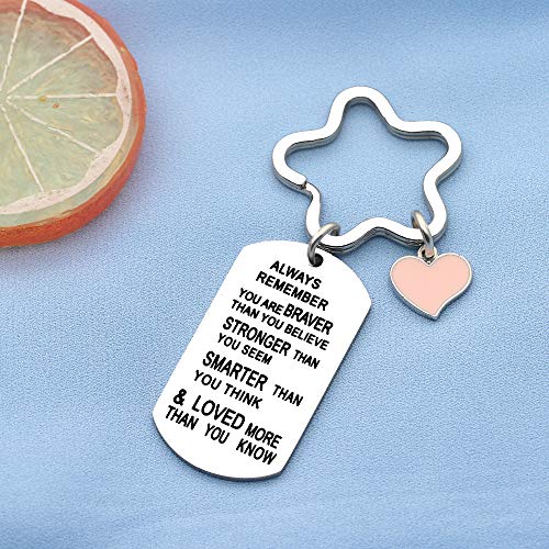 Coagurmes Llavero de regalo inspirador You are Braver Stronger Smarter Than You Than You Think de acero inoxidable, regalo de graduación para hombres y mujeres, estilo 2, medium