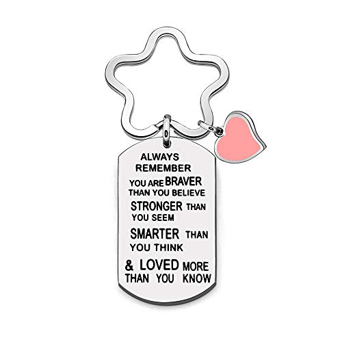 Coagurmes Llavero de regalo inspirador You are Braver Stronger Smarter Than You Than You Think de acero inoxidable, regalo de graduación para hombres y mujeres, estilo 2, medium