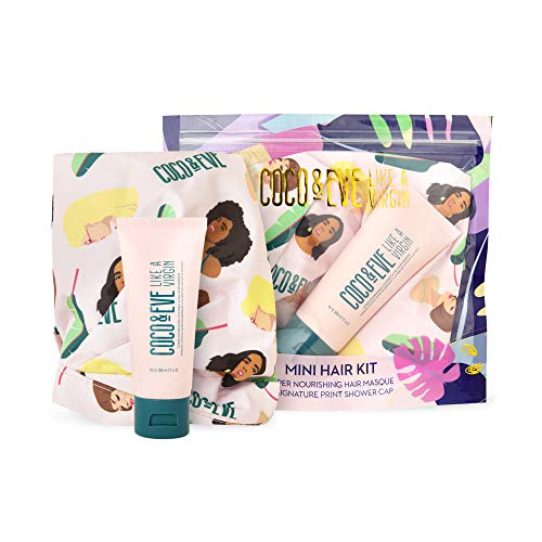 Coco & Eve Mini Hair Kit – Hair Mask and Shower Cap Gift Set for all hair types, hair repair and intense hydration