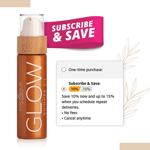 COCOSOLIS Glow Aceite Brillante - Hidratante Bio Oil - Brillo bronceador para rostro y cuerpo - Nuevo aroma de galletas (110 ml)