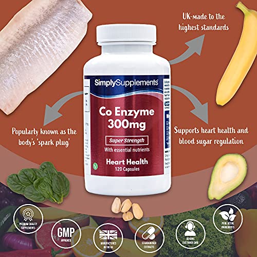 Coenzima Q10 300mg - ¡Bote para 4 meses! - Apto para veganos - 120 Cápsulas - SimplySupplements