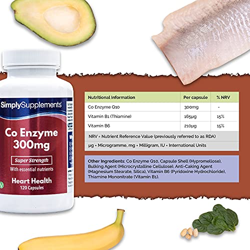 Coenzima Q10 300mg - ¡Bote para 4 meses! - Apto para veganos - 120 Cápsulas - SimplySupplements