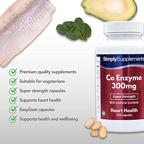 Coenzima Q10 300mg - ¡Bote para 4 meses! - Apto para veganos - 120 Cápsulas - SimplySupplements
