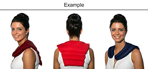 Cojín para el cuello con parte dorsale - verde y blanco - Saco térmico de semillas - Cojín caliente para la espalda - Almohada térmica - Semillas de grosellas