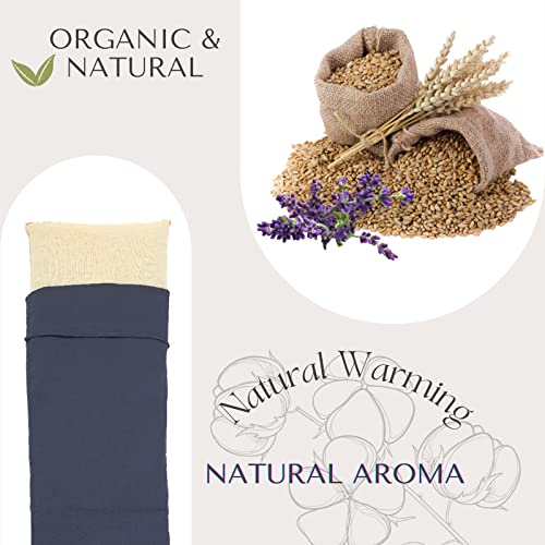 Cojín Terapeútico Para Calmar El Dolor Con Lavanda Natural Y Trigo, Retención De Frí­O Y Calor, Color Azul, 48 X 15 Cm