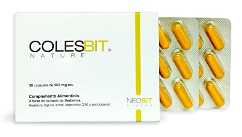 COLESBIT. Reduce y Controla el Colesterol y Triglicéridos / Levadura de Arroz Rojo + Berberina + Coenzimas Q10 / Reduce el Riesgo Cardiovascular/ 30 caps.