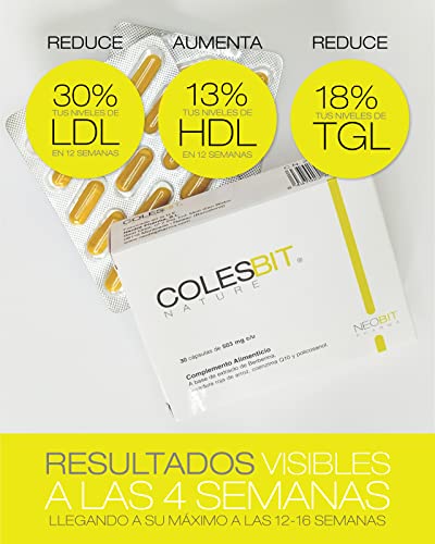 COLESBIT. Reduce y Controla el Colesterol y Triglicéridos / Levadura de Arroz Rojo + Berberina + Coenzimas Q10 / Reduce el Riesgo Cardiovascular/ 30 caps.