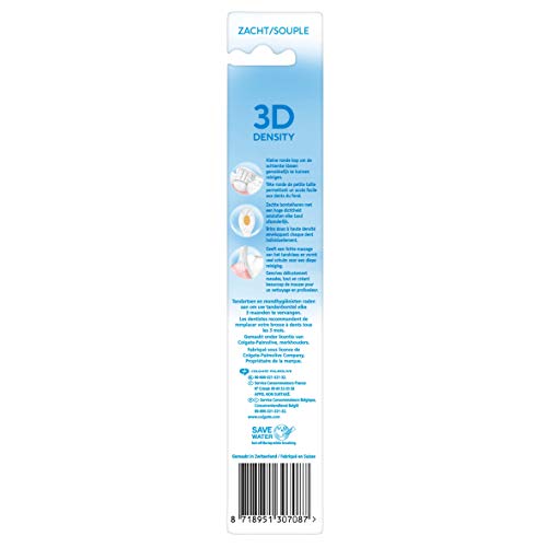 Colgate - Cepillo de dientes 3D de densidad suave, 1 unidad
