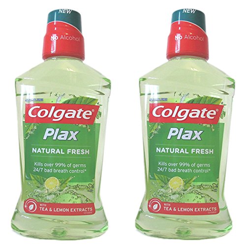 Colgate Plax Natural Fresh Tea and Lemon Extracts - Enjuague bucal (500 ml, 2 unidades)