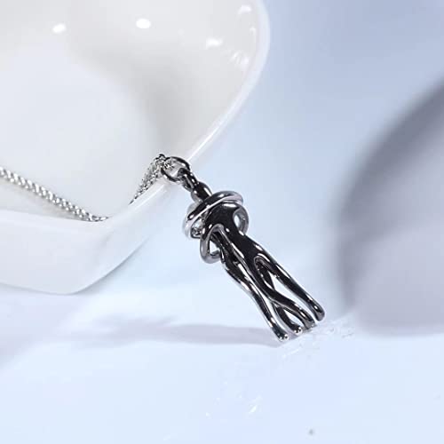Collar con colgante de abrazo personalizado para pareja, collar de abrazo afectuoso grabado con 2 nombres para mujeres y hombres, para el día de San Valentín