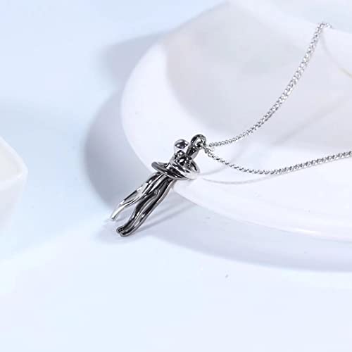 Collar con colgante de abrazo personalizado para pareja, collar de abrazo afectuoso grabado con 2 nombres para mujeres y hombres, para el día de San Valentín