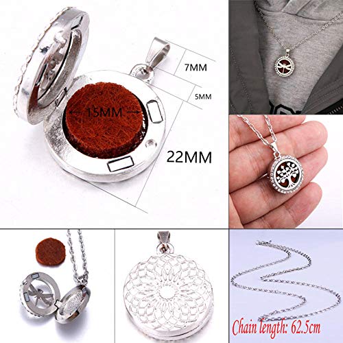 Collar De Difusor De Aceite Esencialcollar De Difusor De Aceites Esenciales De Aromaterapia De Acero Inoxidable Perfume Patrón De Playa Collar   Colgante De Medallón Magnético