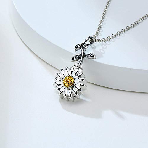 Collares Colgante Joyas Lindo Colgante De Margarita para Mujer Urna De Cremación Conmemorativa Ashesvial Difusor De Perfume Collar De Crisantemo Regalo Significativo