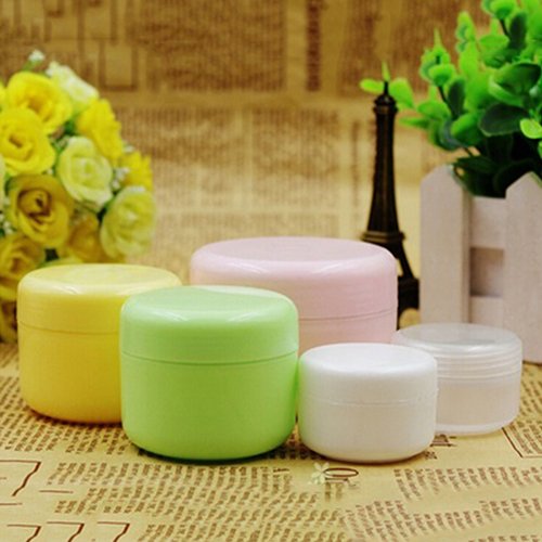 collectsound Juego de 5 tarros de maquillaje vacíos para viajes, crema, loción, cosméticos, color rosa 20