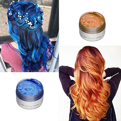 Coloración del cabello Cera Desechable Peinado mate instantáneo Crema de barro Pomadas para el cabello para niños Hombres Mujeres Cosplay Cosplay Discoteca Mascarada Transformación (Azul)