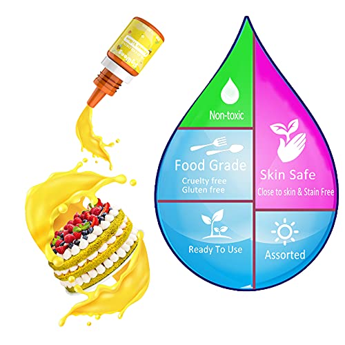 Colorante alimentario 14*6ml, Colorante Alimentario Alta Concentración Liquid Set para Colorear los Bebidas Pasteles Galletas Macaron Fondant
