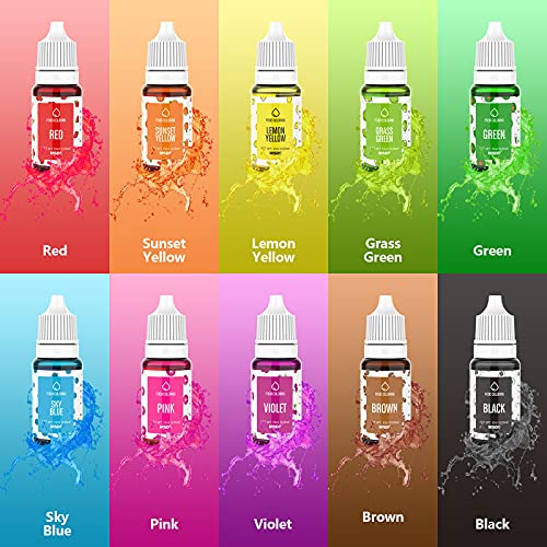 Colorante Alimentario Liquido 10x10ml Colorante Reposteria Alta Concentración Colorante Alimentario Para Colorear Bebidas Macaron Fondant Pasteles Galletas