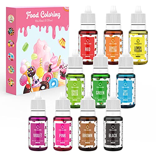 Colorante Alimentario Liquido 10x10ml Colorante Reposteria Alta Concentración Colorante Alimentario Para Colorear Bebidas Macaron Fondant Pasteles Galletas