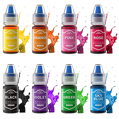 Colorante Alimentario liquido 8 Colores Colorante Comestible Alto Concentrado para Colorear Reposteria Pasteles Macaron Galletas Rosquillas