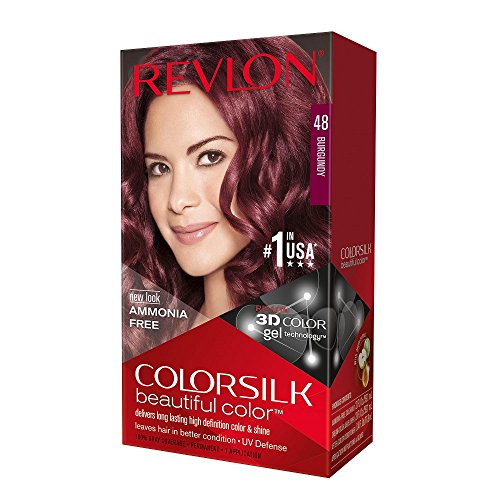 Colorsilk por Revlon, permanente sin amoníaco, color de pelo: Borgoña #48-1 Ea (paquete de 3)