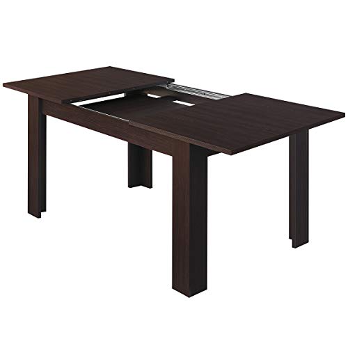 COMIFORT – Mesa De Comedor Extensible Moderna de 120 a 170 cm, Medidas 120/170x75x78 cm, Disponible en Colores: Blanca, Blanco/Roble, Roble, Wengué, Nordic (WENGUE)
