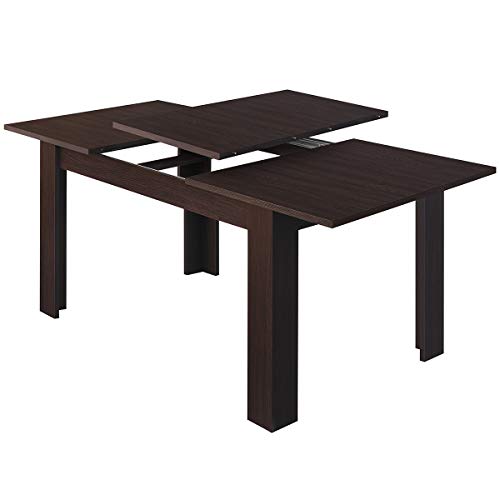 COMIFORT – Mesa De Comedor Extensible Moderna de 120 a 170 cm, Medidas 120/170x75x78 cm, Disponible en Colores: Blanca, Blanco/Roble, Roble, Wengué, Nordic (WENGUE)