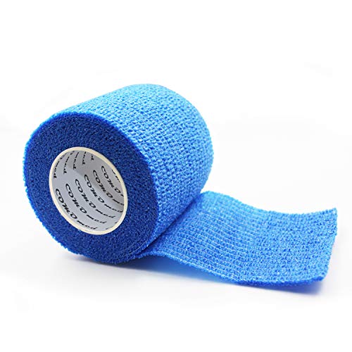 COMOmed vendaje cohesivo Flexible vendaje autoadhesivo rollo, revestimiento no tejido cohesivo, azul, 12