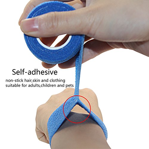 COMOmed vendaje cohesivo Flexible vendaje autoadhesivo rollo, revestimiento no tejido cohesivo, azul, 12