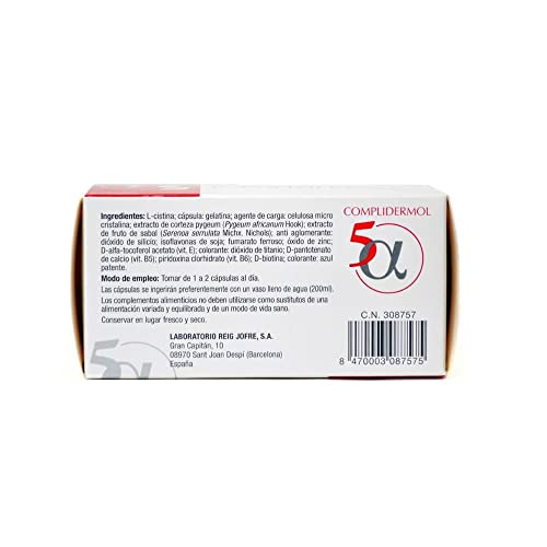 COMPLIDERMOL 5ALFA 60 CAPS
