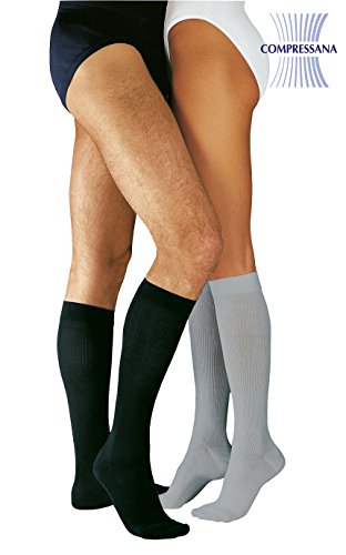 Compresa X-Static - Medias de apoyo con fibra antibacteriana, hongos y antiolores - Efecto de apoyo efectivo con 18 mmHg de compresión - para pieles sensibles y pies - 1 par - Talla V - Color negro